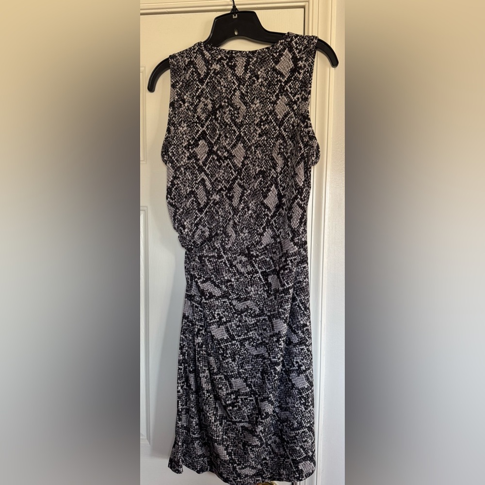 MICHAEL Michael Kors Black and Gray snakeskin print Midi Dress size XL NEW - Picture 2 of 3
